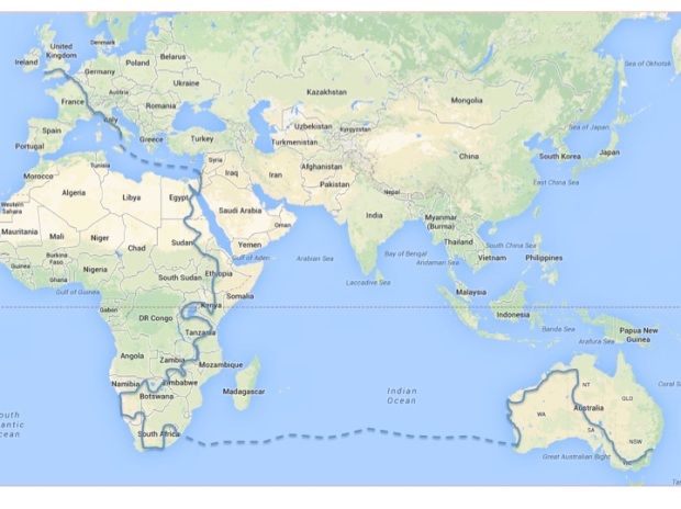 The completed route